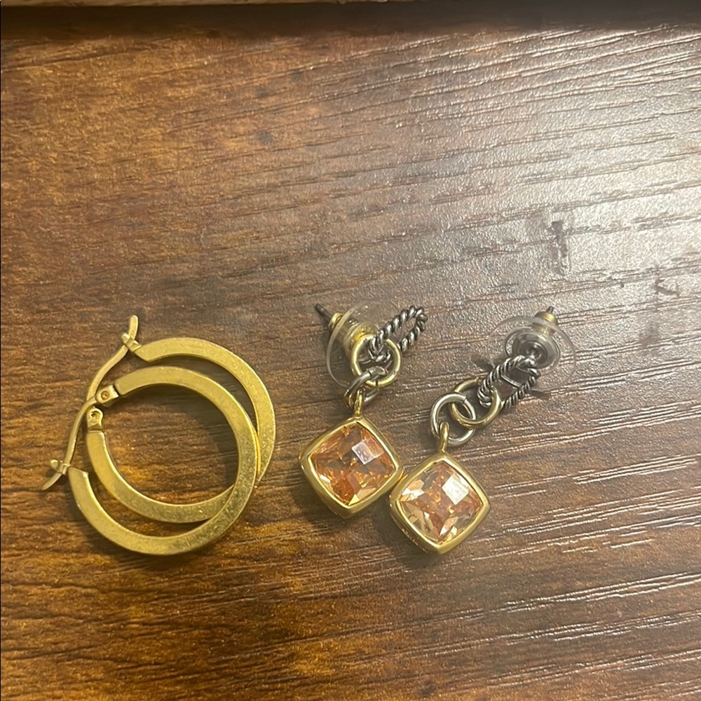 Elegant Gold and Orange Earrings